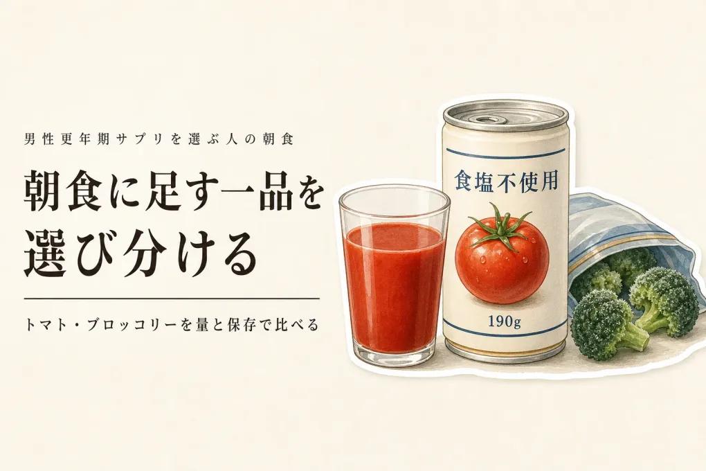 食塩不使用トマトジュースと冷凍ブロッコリーの人気商品を比較｜朝食の一品を原材料・量・保存で選ぶ